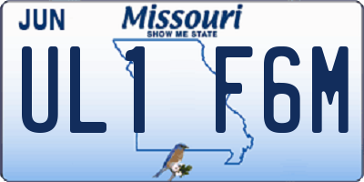 MO license plate UL1F6M