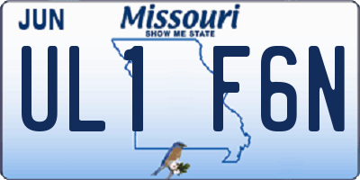 MO license plate UL1F6N