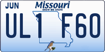 MO license plate UL1F6O