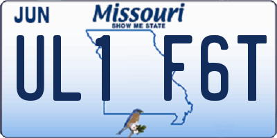 MO license plate UL1F6T