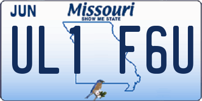 MO license plate UL1F6U