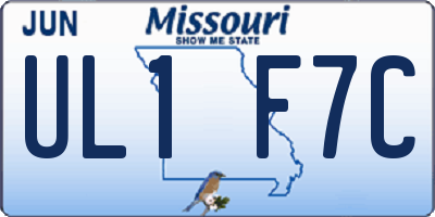 MO license plate UL1F7C