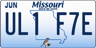 MO license plate UL1F7E