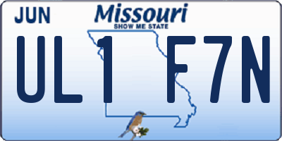 MO license plate UL1F7N