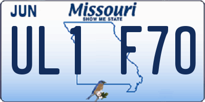 MO license plate UL1F7O