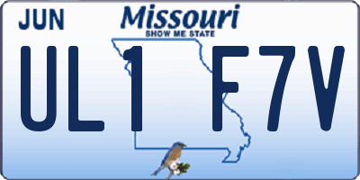 MO license plate UL1F7V