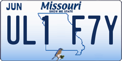 MO license plate UL1F7Y