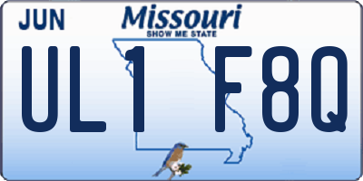 MO license plate UL1F8Q