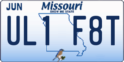 MO license plate UL1F8T