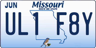 MO license plate UL1F8Y