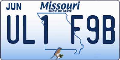 MO license plate UL1F9B