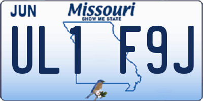 MO license plate UL1F9J