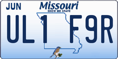 MO license plate UL1F9R