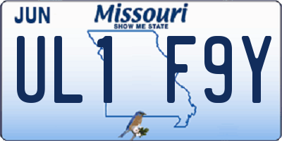 MO license plate UL1F9Y