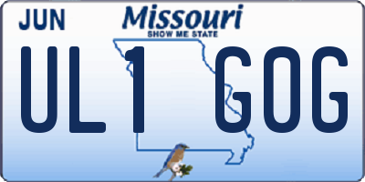 MO license plate UL1G0G