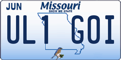 MO license plate UL1G0I