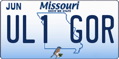 MO license plate UL1G0R