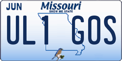 MO license plate UL1G0S