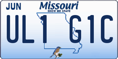 MO license plate UL1G1C