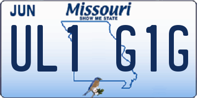 MO license plate UL1G1G