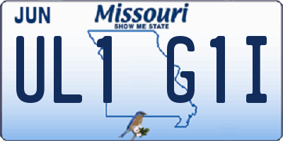 MO license plate UL1G1I