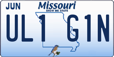 MO license plate UL1G1N