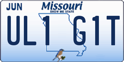 MO license plate UL1G1T
