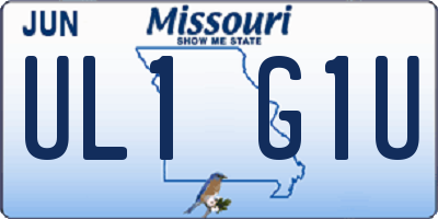 MO license plate UL1G1U