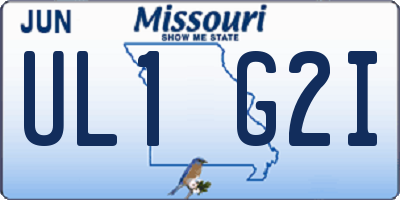 MO license plate UL1G2I