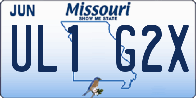 MO license plate UL1G2X