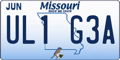 MO license plate UL1G3A