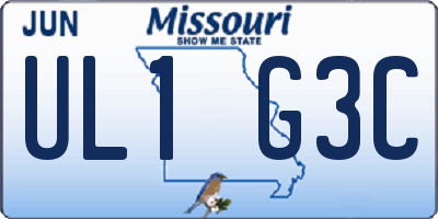 MO license plate UL1G3C