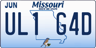 MO license plate UL1G4D