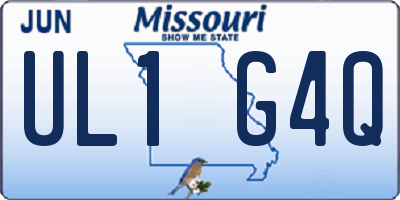 MO license plate UL1G4Q