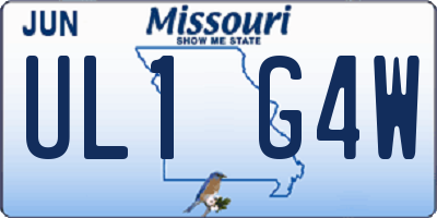 MO license plate UL1G4W