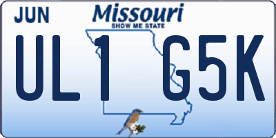 MO license plate UL1G5K