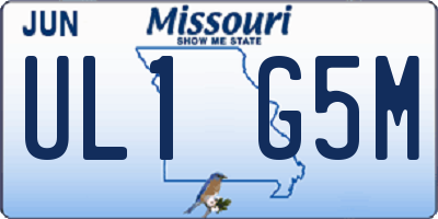 MO license plate UL1G5M