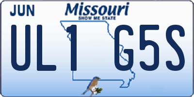 MO license plate UL1G5S