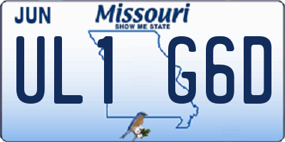 MO license plate UL1G6D