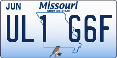 MO license plate UL1G6F