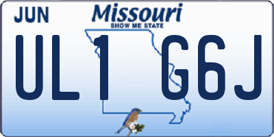 MO license plate UL1G6J