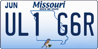 MO license plate UL1G6R