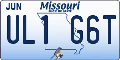 MO license plate UL1G6T