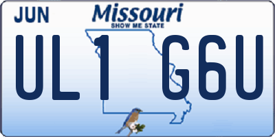 MO license plate UL1G6U