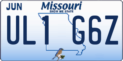 MO license plate UL1G6Z