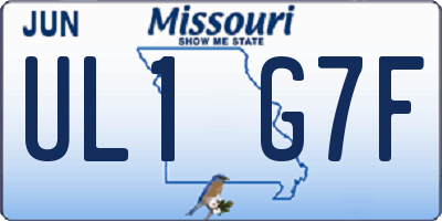 MO license plate UL1G7F