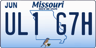 MO license plate UL1G7H