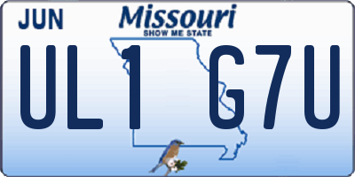 MO license plate UL1G7U