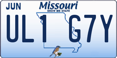 MO license plate UL1G7Y