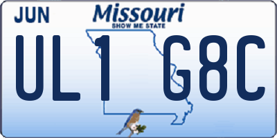 MO license plate UL1G8C